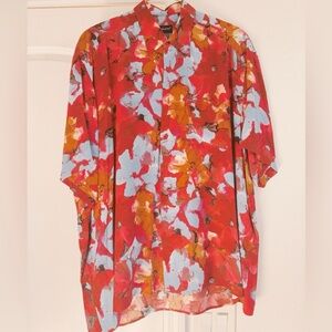 RISCATTO, Men’s Vibrant Floral Button-Up Shirt
